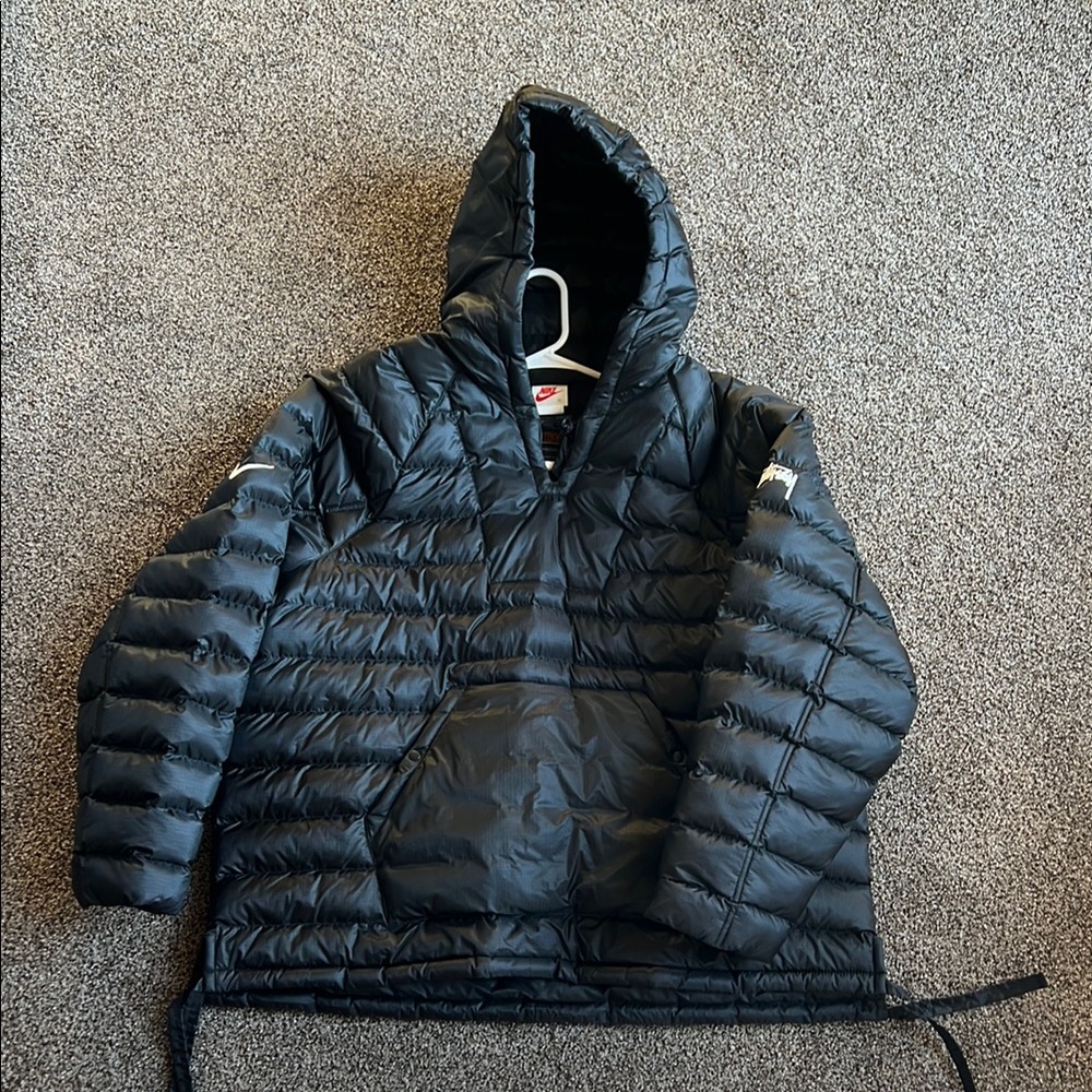 Black Hooded Puffer Jacket Nike/Stussy